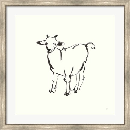 Framed Line Goat Print