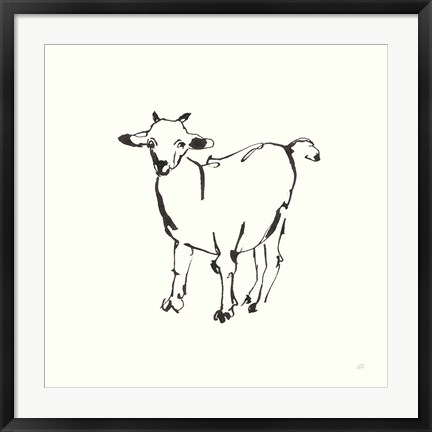 Framed Line Goat Print