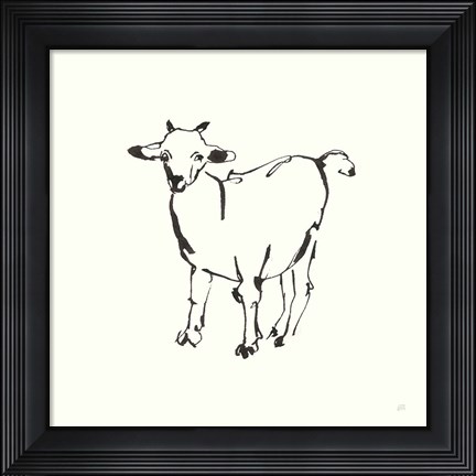 Framed Line Goat Print