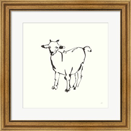 Framed Line Goat Print