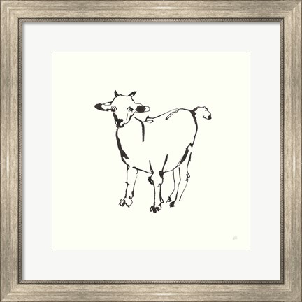 Framed Line Goat Print