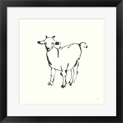 Framed Line Goat Print