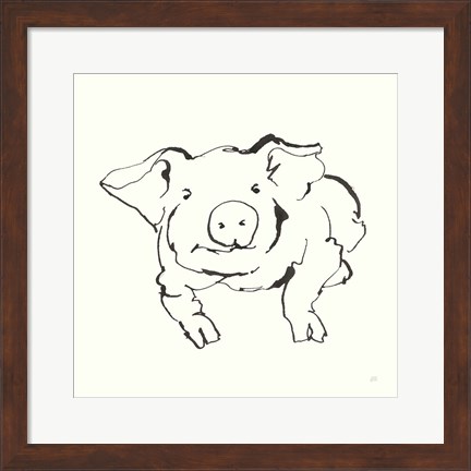 Framed Line Pig II Print