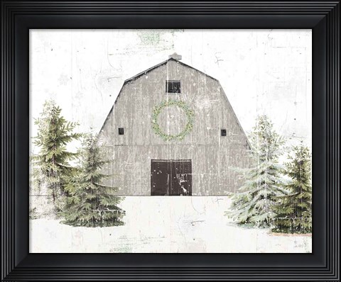 Framed Holiday Barn Print