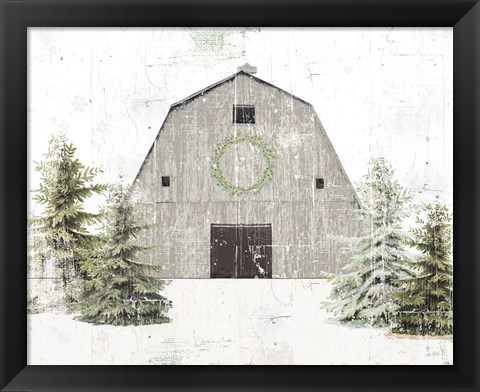 Framed Holiday Barn Print