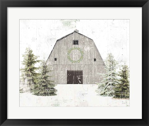 Framed Holiday Barn Print