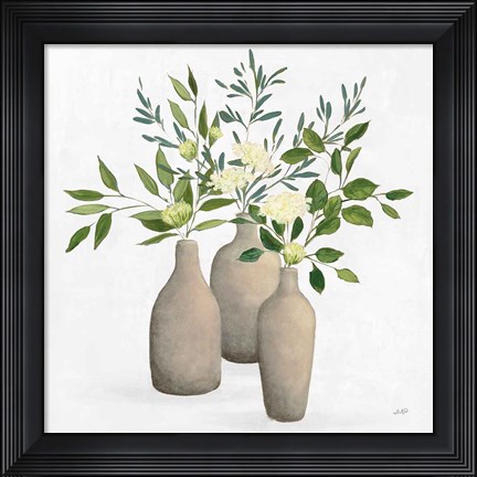 Framed Natural Bouquet II White Print