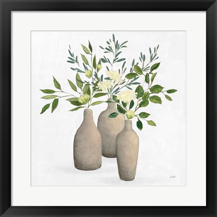 Framed Natural Bouquet II White Print