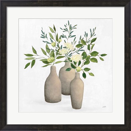 Framed Natural Bouquet II White Print