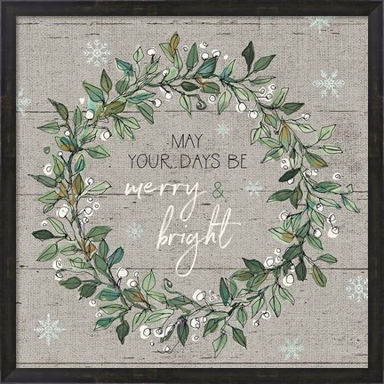 Framed Holiday on the Farm IX - Merry and Bright Print