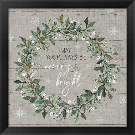 Framed Holiday on the Farm IX - Merry and Bright Print