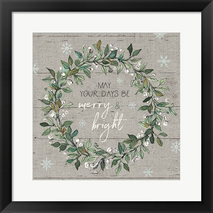 Framed Holiday on the Farm IX - Merry and Bright Print