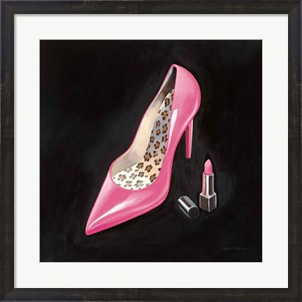 Framed Pink Shoe II Crop Print