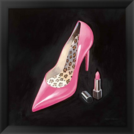 Framed Pink Shoe II Crop Print