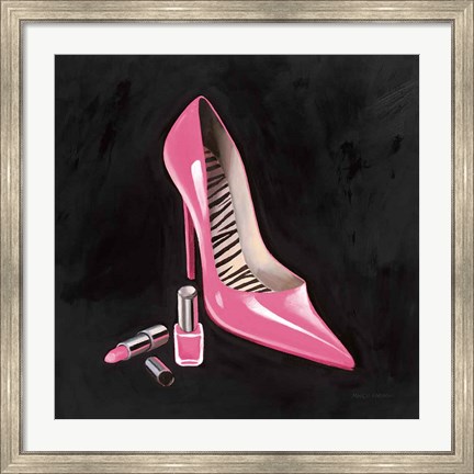 Framed Pink Shoe I Crop Print