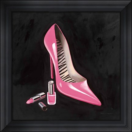 Framed Pink Shoe I Crop Print