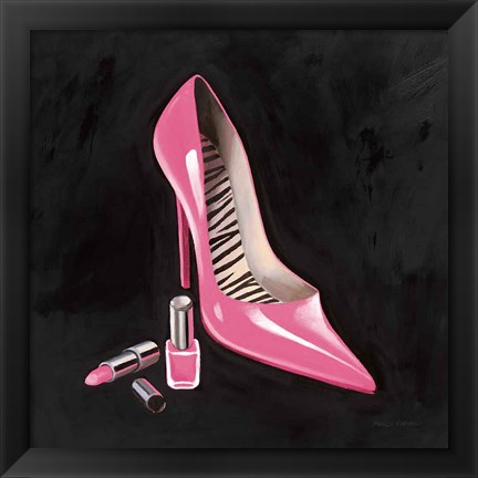 Framed Pink Shoe I Crop Print