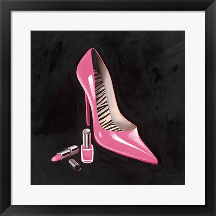 Framed Pink Shoe I Crop Print