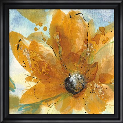 Framed Amber Gold I Print