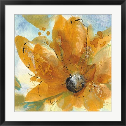Framed Amber Gold I Print