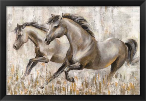 Framed Running Horses Print