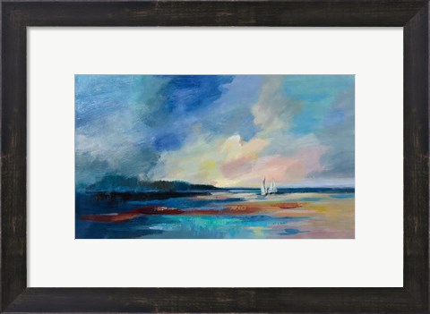 Framed Ultramarine Sea and Sky Print
