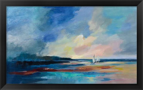 Framed Ultramarine Sea and Sky Print