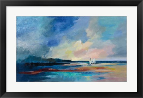 Framed Ultramarine Sea and Sky Print