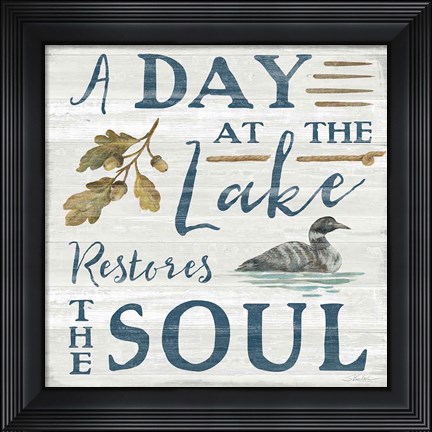 Framed Lakeside Retreat VII Print