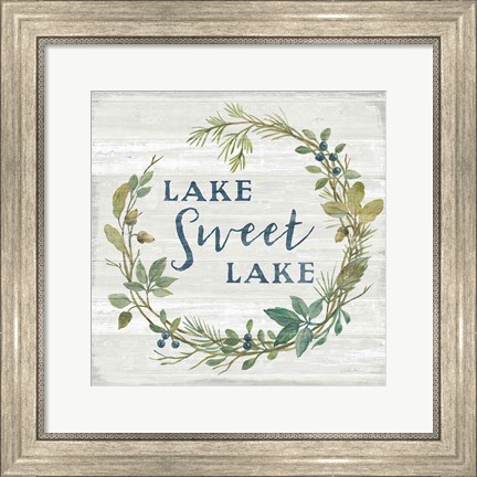 Framed Lakeside Retreat V Print