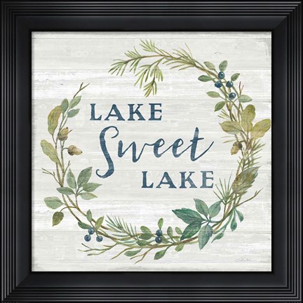 Framed Lakeside Retreat V Print