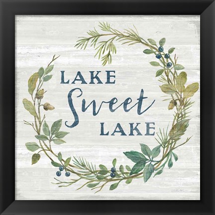 Framed Lakeside Retreat V Print