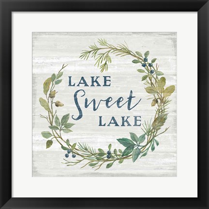 Framed Lakeside Retreat V Print