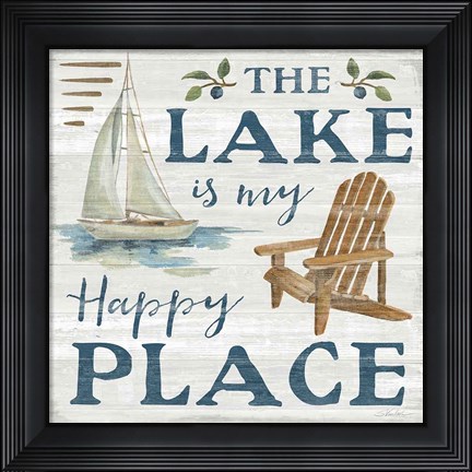 Framed Lakeside Retreat IX Print