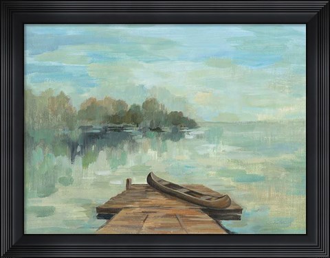 Framed Lakeside Retreat II no Wood Print