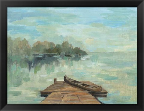 Framed Lakeside Retreat II no Wood Print