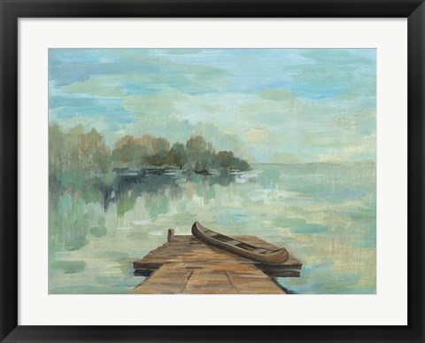 Framed Lakeside Retreat II no Wood Print