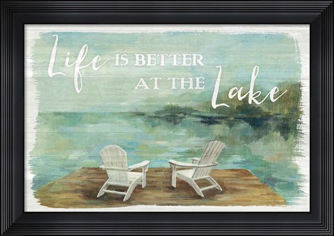 Framed Lakeside Retreat I Print
