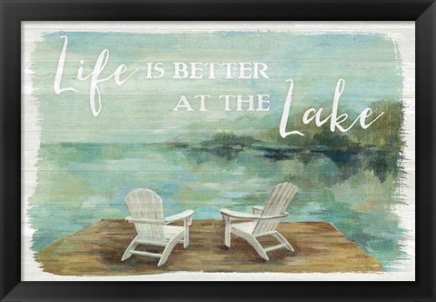 Framed Lakeside Retreat I Print