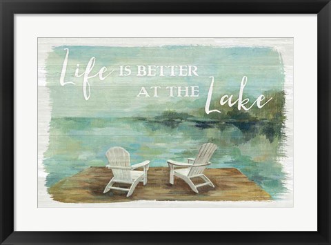 Framed Lakeside Retreat I Print