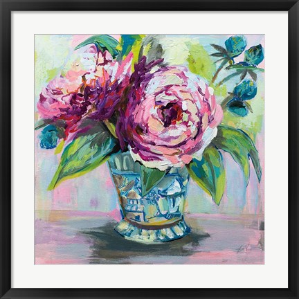 Framed Pink Peonies I Print