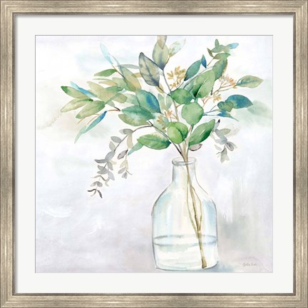 Framed Eucalyptus Vase I Print