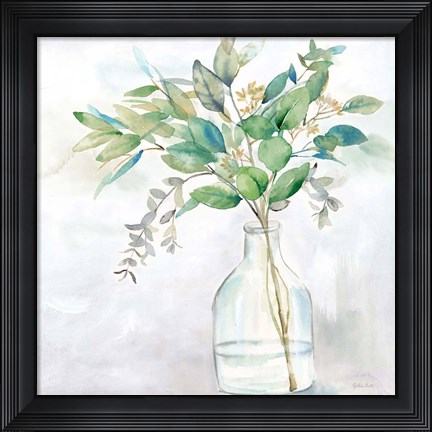 Framed Eucalyptus Vase I Print