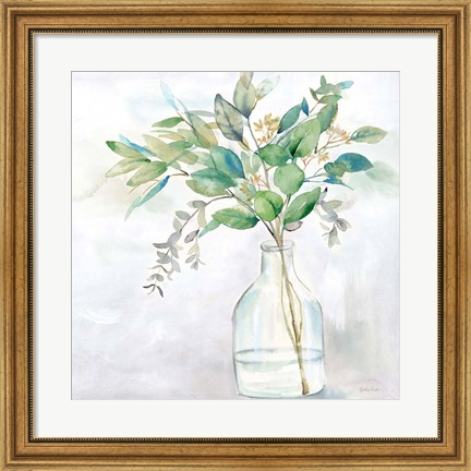 Framed Eucalyptus Vase I Print