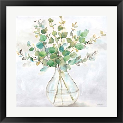 Framed Eucalyptus Vase II Print