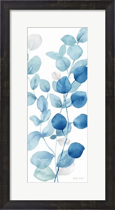 Framed Indigo Botanical panel I Print