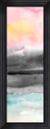 Framed Pink Sunset Abstract panel II Print
