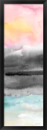 Framed Pink Sunset Abstract panel II Print