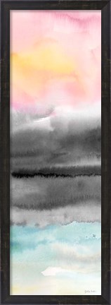 Framed Pink Sunset Abstract panel II Print