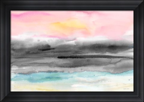 Framed Pink Sunset Abstract landscape Print